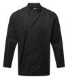 PR903 Premier Coolchecker® Long Sleeve Chef's Jacket Black colour image